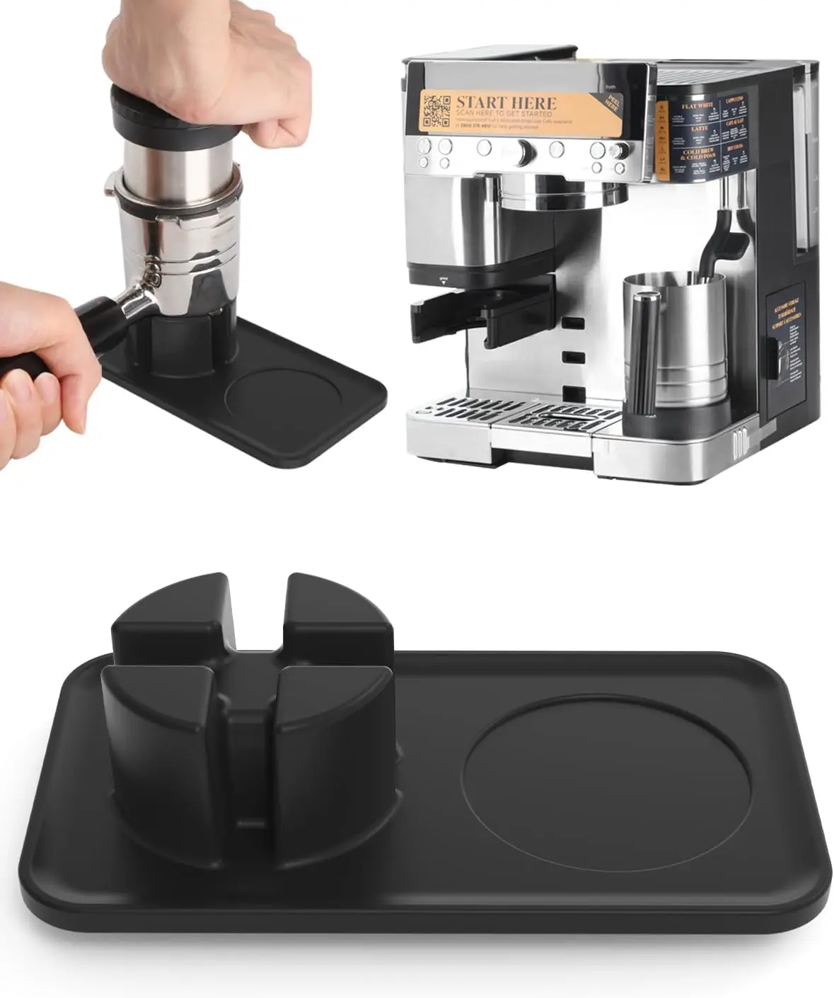 Coffee Equipment Distributor - 忍者ラックスカフェエスプレッソマシンES601用タンピングマット 食品グレードシリコン タンパーホルダー 滑り止めアクセサリー