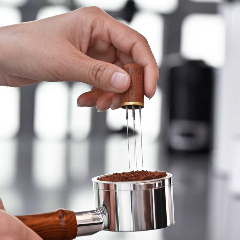 Coffee Equipment Distributor - 6/8 針ステンレス鋼コーヒーパウダータンパーエスプレッソスターラーディストリビューターレベラー WDT ツールカフェ撹拌バリスタアクセサリー