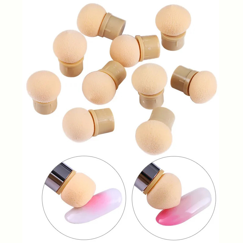 Group Head Brush - ラウンドシャープヘッドスポンジヘッド交換ネイルアートジェルポリッシュカラーグラデーションブラシグリッターパウダー点在マニキュアツール