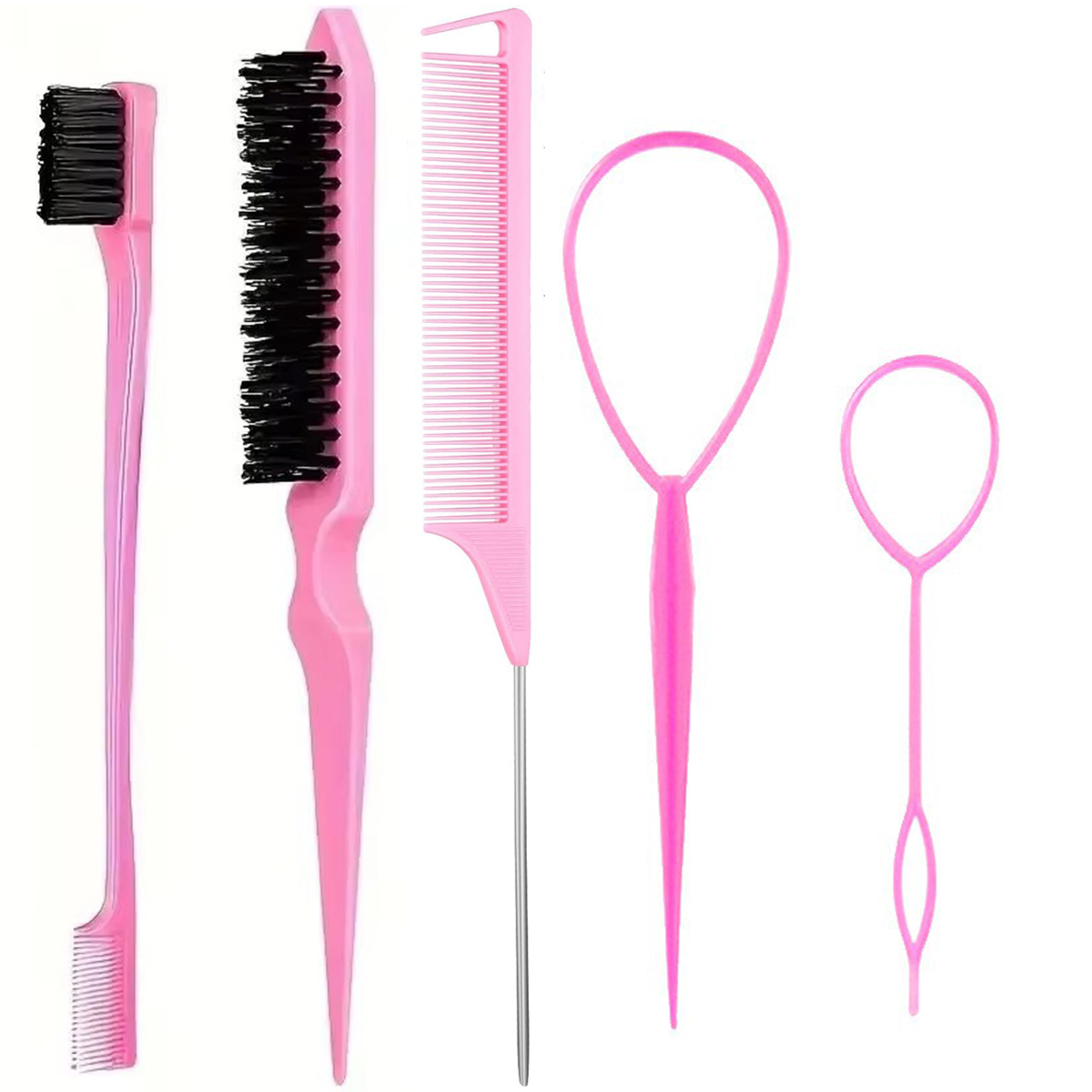 3/5個入りヘアスタイリングツール、先細テールコーム、両頭眉 - Group Head Brush のレビューと価格