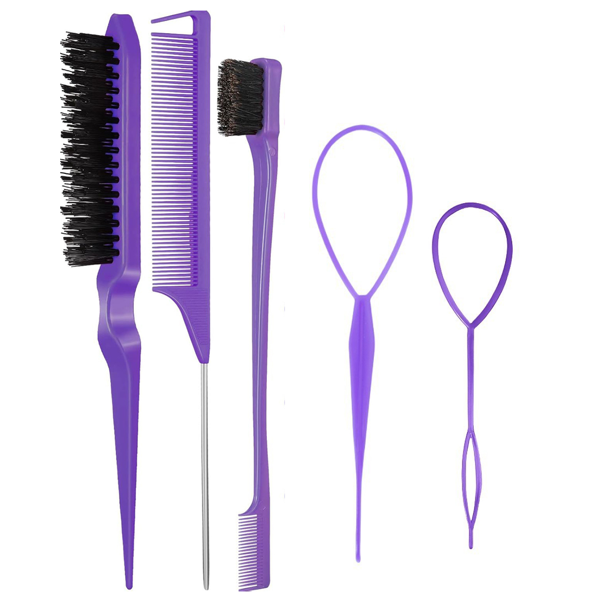 3/5個入りヘアスタイリングツール、先細テールコーム、両頭眉 - Group Head Brush のレビューと価格
