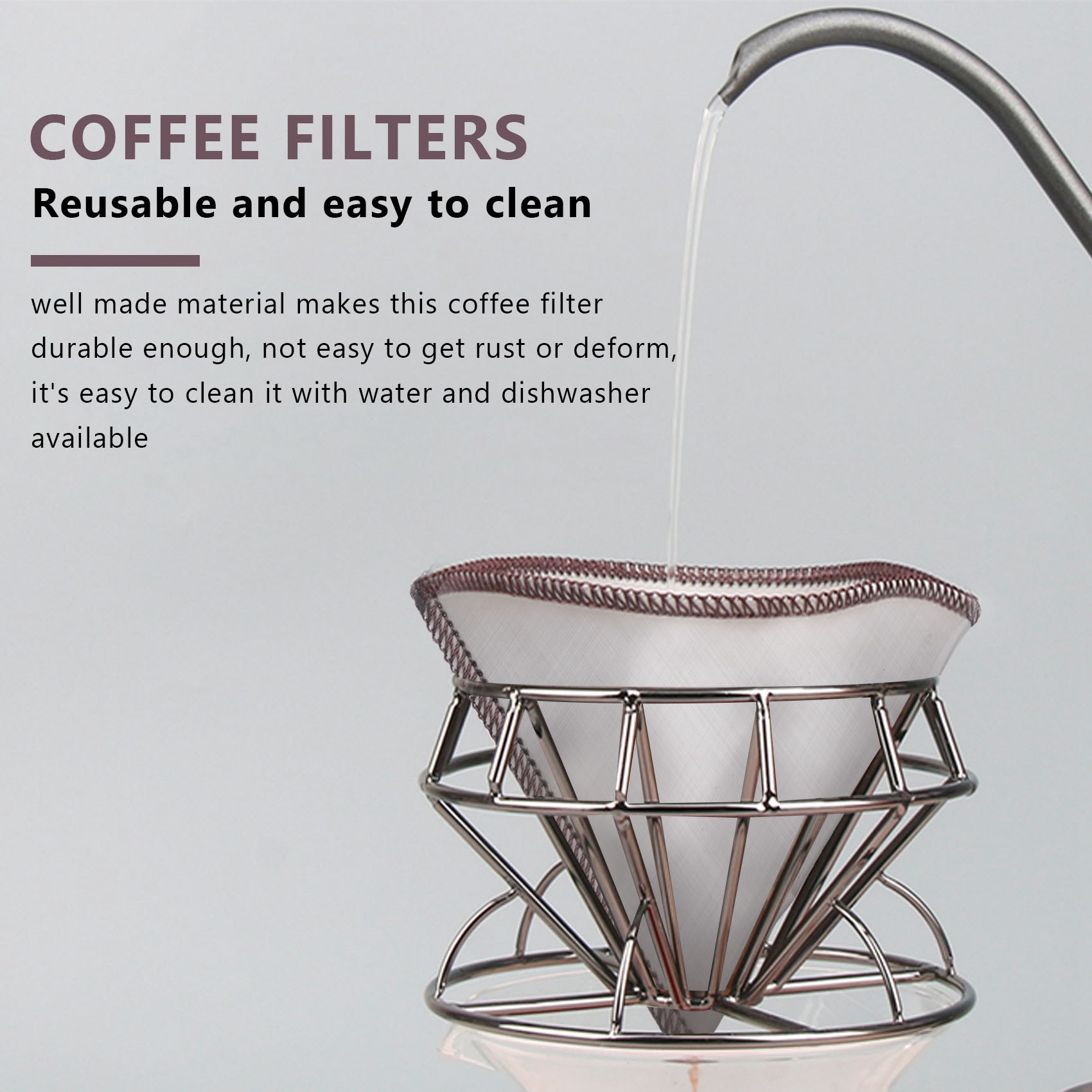 再利用可能なコーヒーフィルター,メッシュ,ペーパーレス,ステ - Coffee Equipment Distributor のレビューと価格