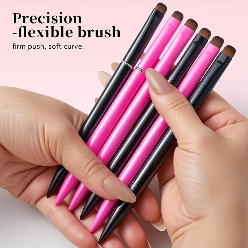 新しいフレンチネイルブラシ、多機能ブラシヘッド付き - 細い - Group Head Brush のレビューと価格