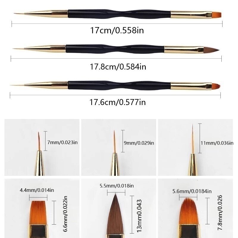 非常に細かい彫刻、線画、フックとループブラシ、ネイルアートが - Group Head Brush のレビューと価格