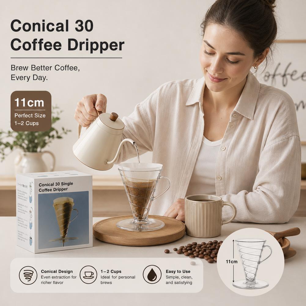 コーヒーフィルター円錐形 30 個コーヒードリッパーハンドブ - Coffee Equipment Distributor のレビューと価格