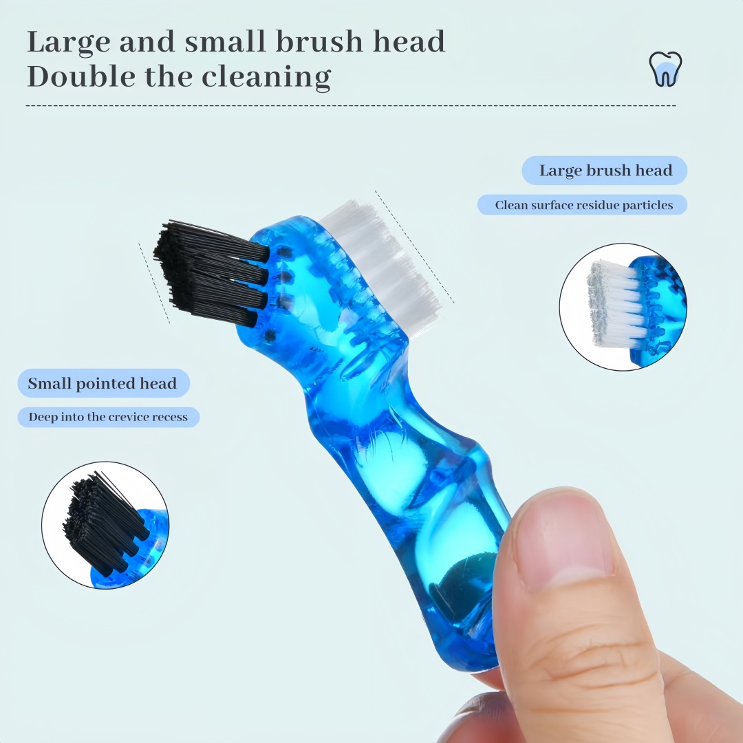 4 個義歯クリーニングブラシポータブルダブルヘッド多機能入れ - Group Head Brush のレビューと価格