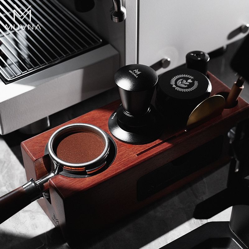 MUVNAコーヒータンパーステーション木製ポルタフィルターホ - Portafilter 58Mm のレビューと価格