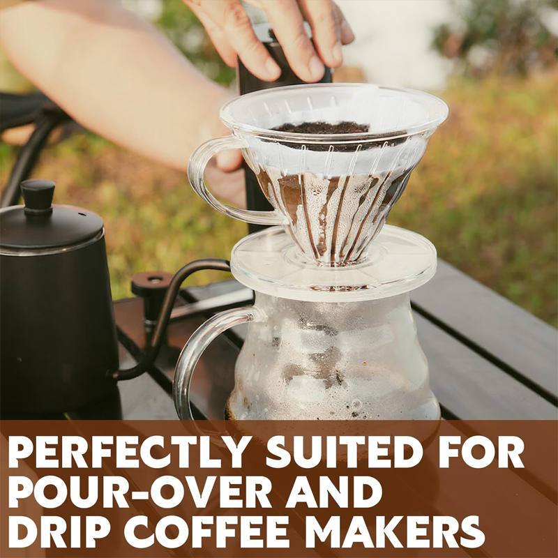 2サイズコーヒーフィルターペーパー V字型天然木材パルプ製  - Coffee Equipment Distributor のレビューと価格