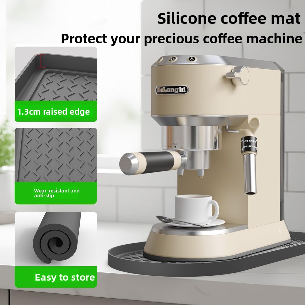 シリコンコーヒーマシンマット 40x20cm 滑り止め漏れ防 - Coffee Equipment Tray のレビューと価格
