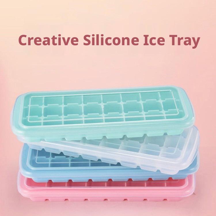 蓋付きシリコン製製氷皿 36個取り出しやすい正方形アイスモー - Coffee Equipment Tray のレビューと価格