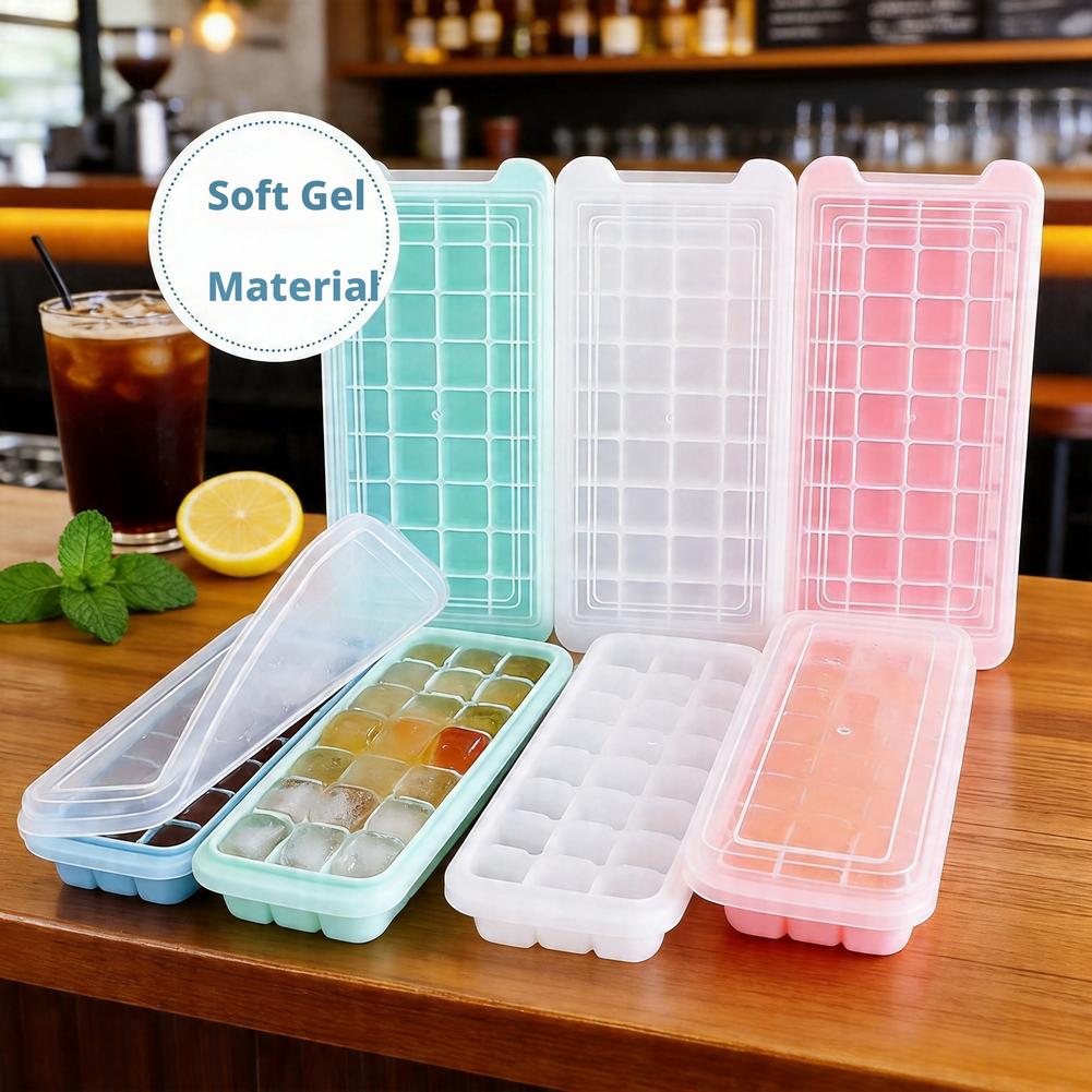 蓋付きシリコン製製氷皿 36個取り出しやすい正方形アイスモー - Coffee Equipment Tray のレビューと価格